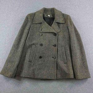 J. Crew Gray Herringbone Pea Coat